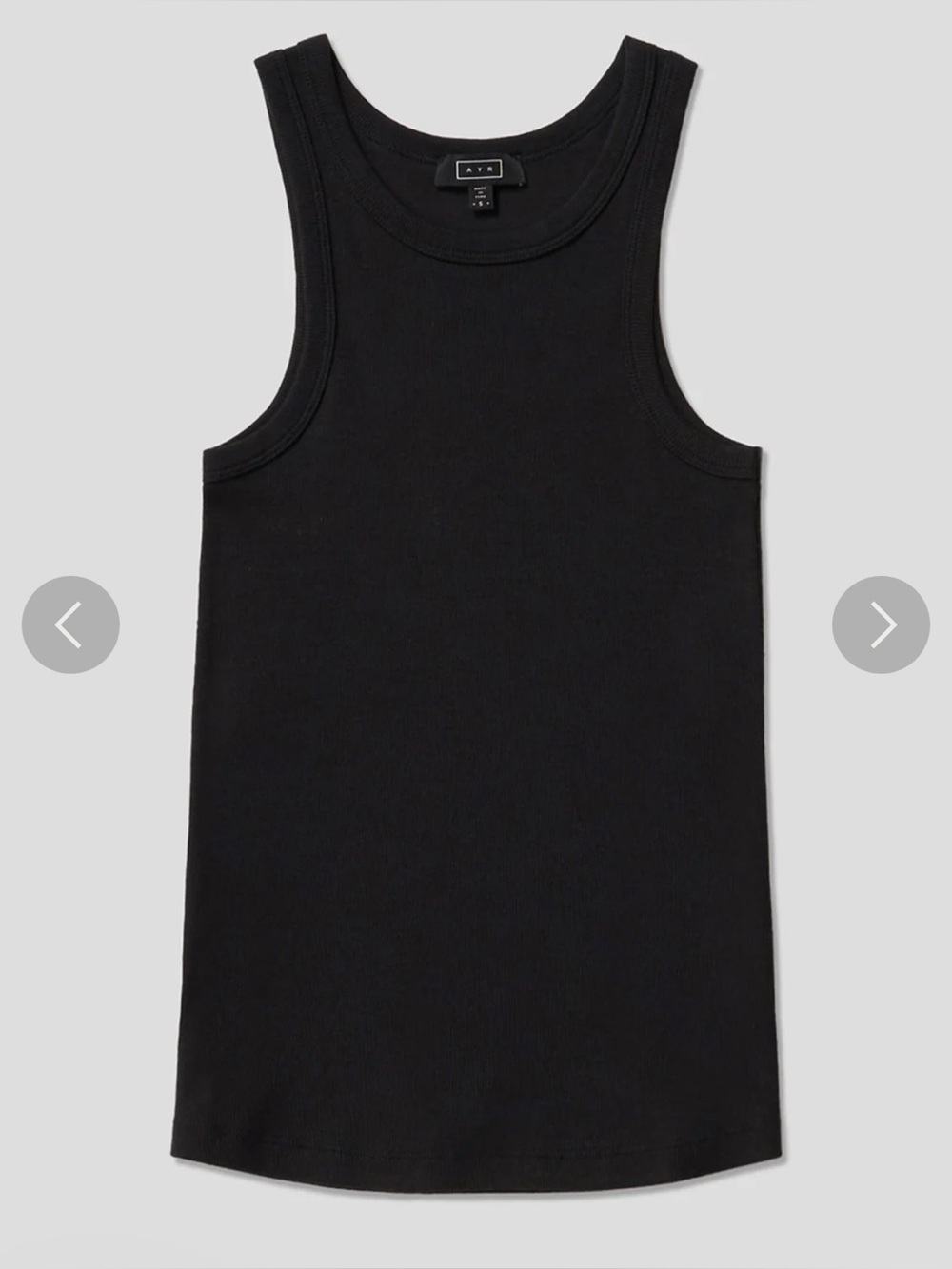 AYR The Flex Black Ribbed Tank Top